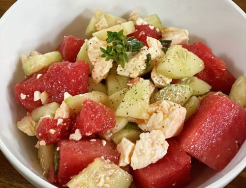 WATERMELON, CUCUMBER, AND FETA SALAD
