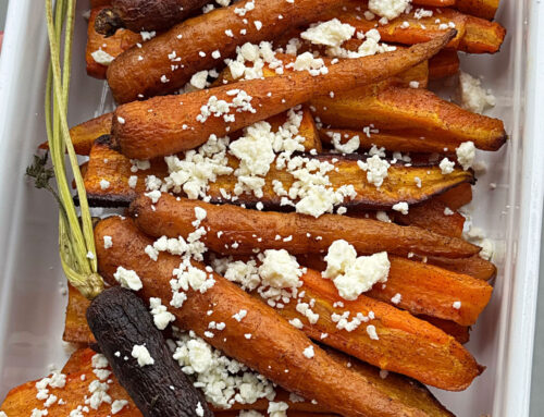 SPICED ROASTED CARROTS WITH LEMONY WHIPPED FETA